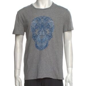 Alexander McQueen Gray Skull Graphic T-Shirt - Size XL